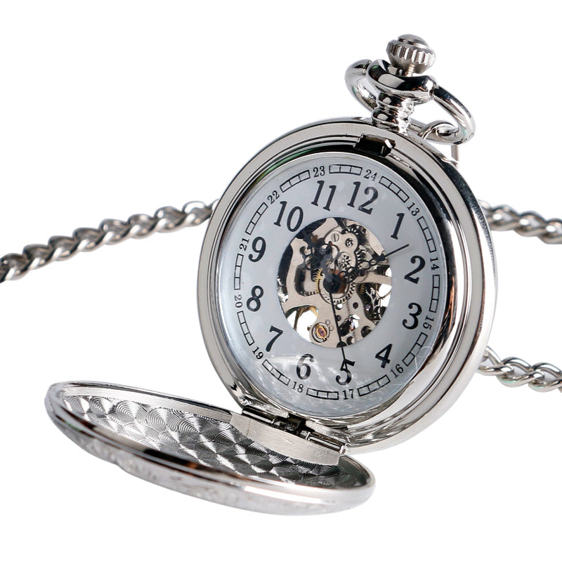 Mechanical pocket watch with classic round case and visible vintage-inspired details