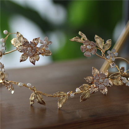 Shaped asymmetric handmade bridal head jewelry