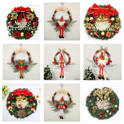 Christmas decorations garland wreath with festive greenery and ornaments by My Store