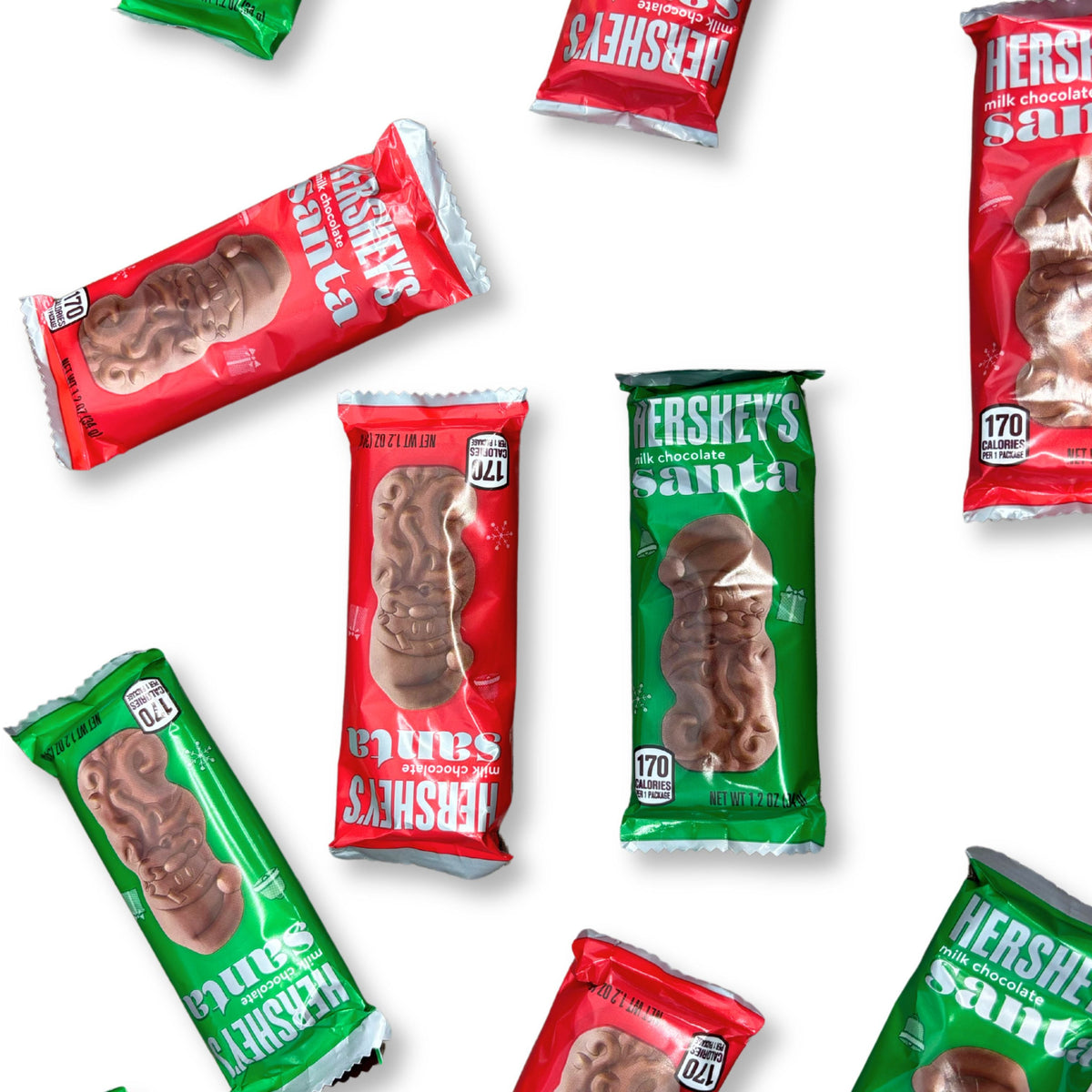 Hershey's Milk Chocolate Santa bar from Candy In Bulk, 1.2 oz, featuring a festive Santa shape in a bulk value bag.