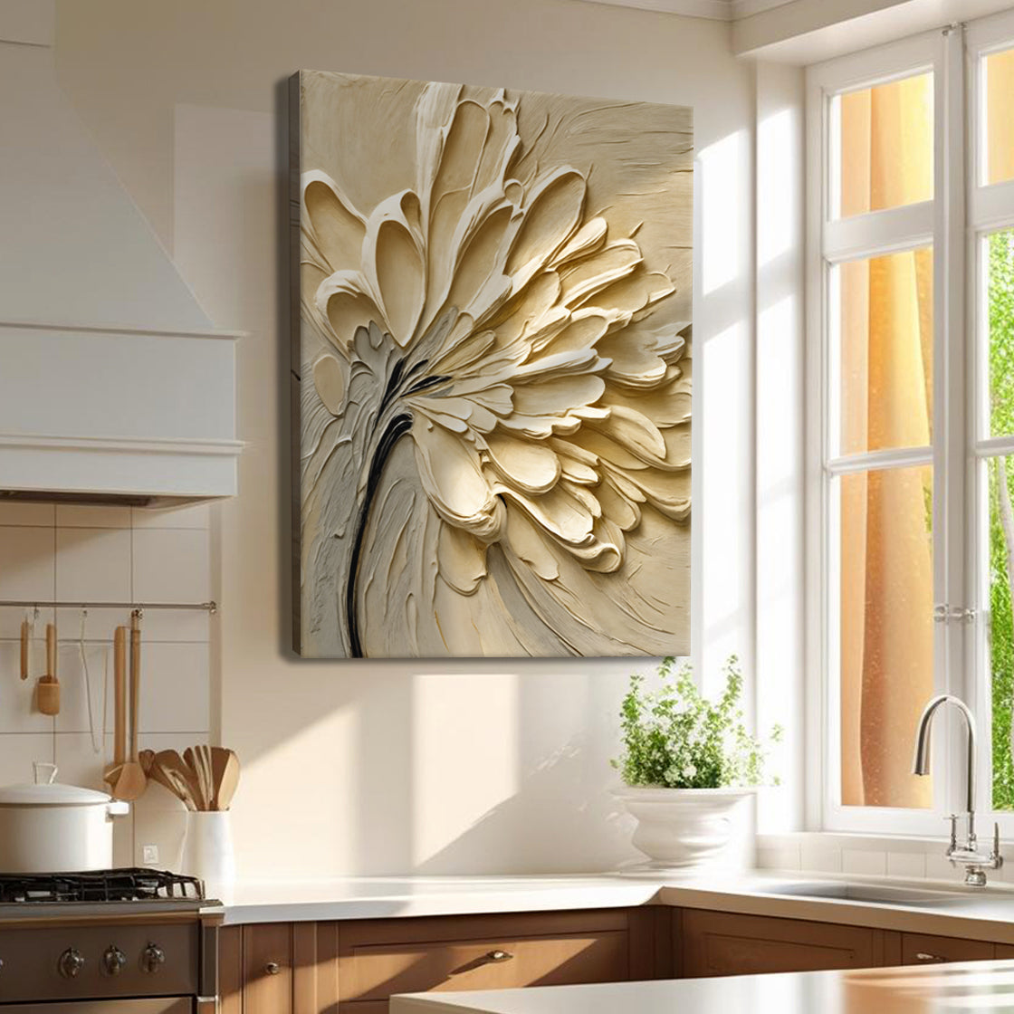 Colorful flower splatter wall art on canvas by Tailored Canvases, featuring vibrant floral abstract design.