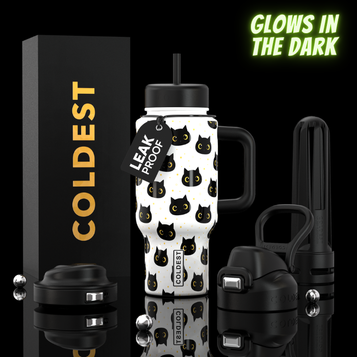 Coldest Limitless Ultra v8 24oz water bottle with black lid and clear body, designed for durability and hydration.