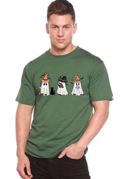 Spun Bamboo men's Halloween Boo graphic T-shirt in bamboo viscose and organic cotton, featuring a spooky Halloween design.