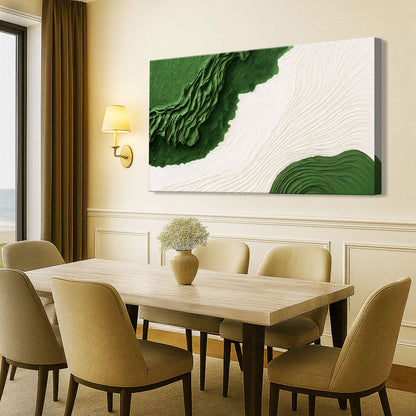 Green Rivers Abstract Wall Art IX on canvas by Tailored Canvases, featuring vibrant green and blue abstract river scene.