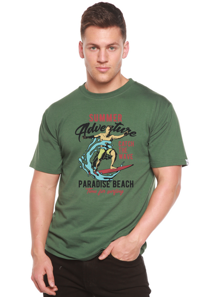 Spun Bamboo men's graphic t-shirt made of bamboo viscose and organic cotton with wave print design