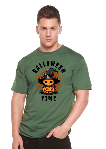 Spun Bamboo men's short sleeve graphic T-shirt made from bamboo viscose and organic cotton with Halloween-themed print.
