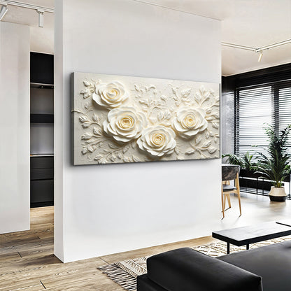 Floral abstract wall art on canvas by Tailored Canvases, featuring vibrant, colorful floral and abstract design for home decor.