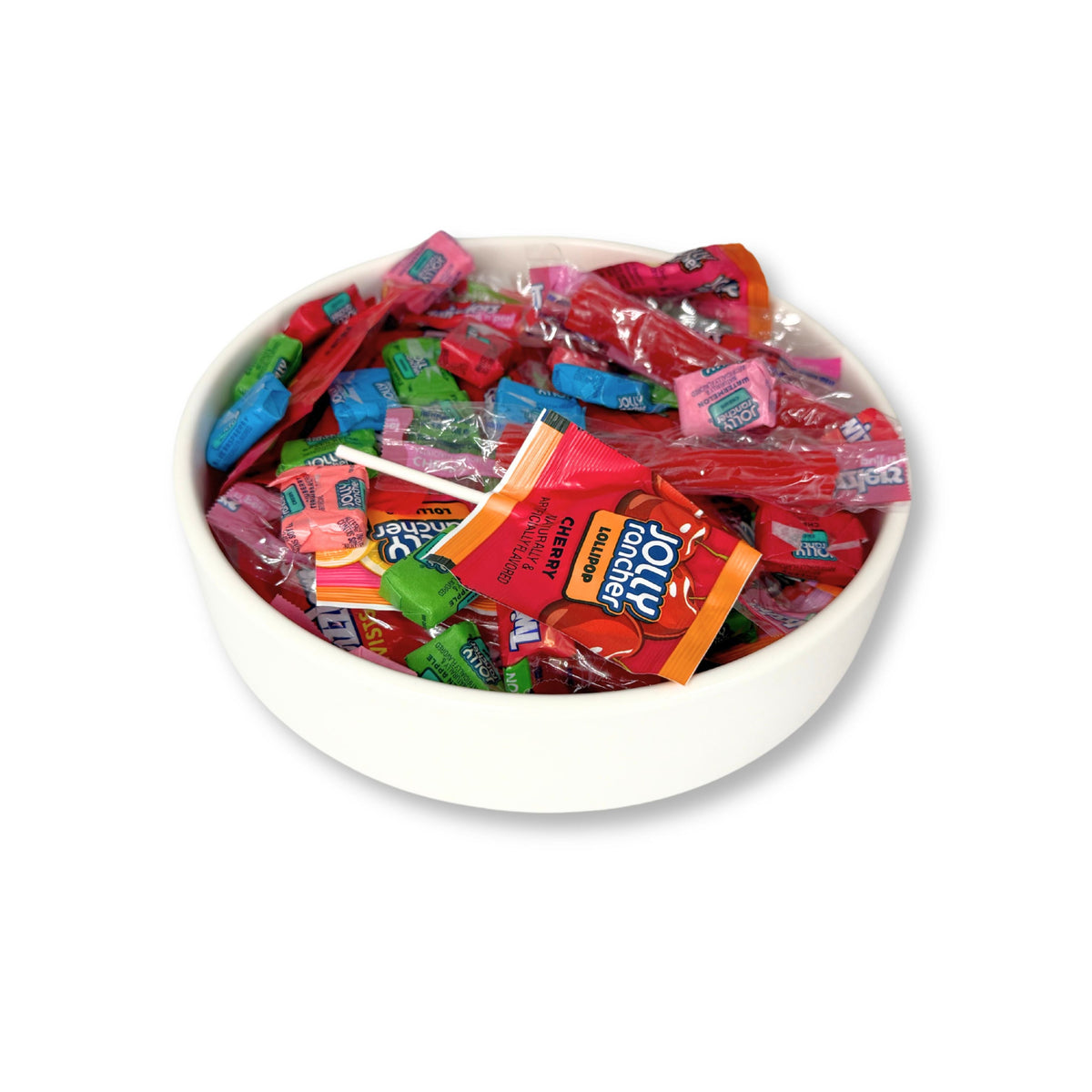 Assorted Candy In Bulk Sweet Mix Twizzlers Jolly Rancher Chews and Lollipops in colorful packaging and variety of shapes