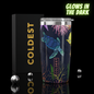 Coldest 20 oz Tumbler v2 hydration bottle with stainless steel design and black lid, suitable for hot and cold beverages.