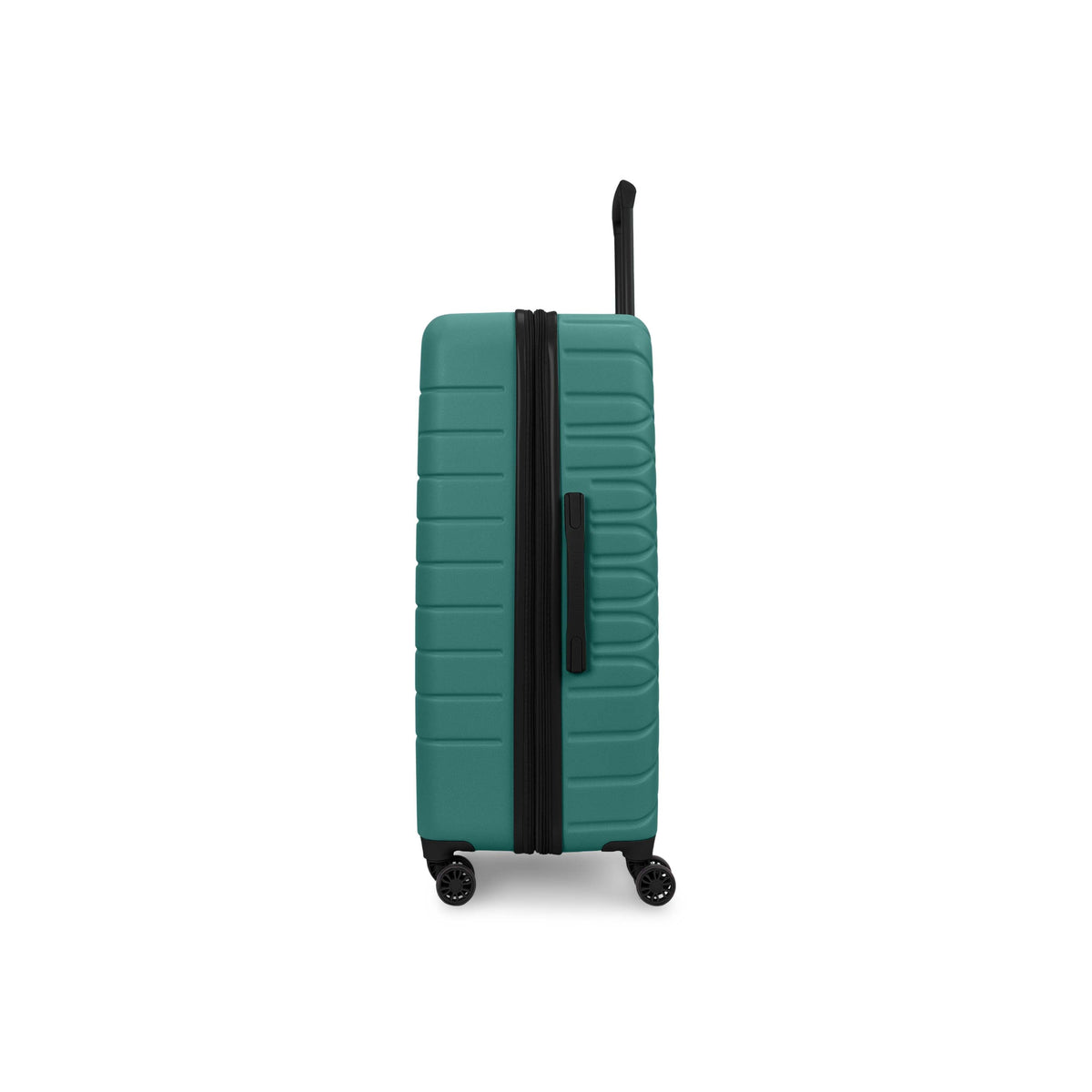 Dark blue Bugatti Collections Mecca 2-piece luggage set with spinners and padded handles, shown from side angle.