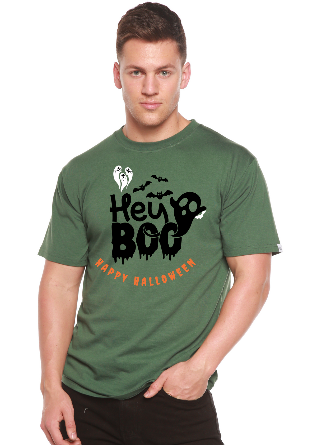 Spun Bamboo men's graphic T-shirt made from bamboo viscose and organic cotton, featuring a printed design on short sleeves.