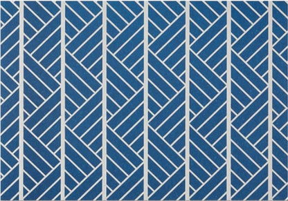 Modern geometric blue greeting card by Candy In Bulk featuring abstract shapes on a clean white background.
