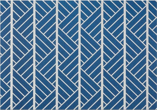 Modern geometric blue greeting card by Candy In Bulk featuring abstract shapes on a clean white background.