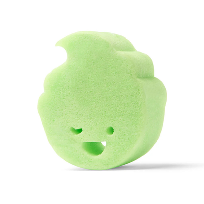 Honeydew Sponge Pop™ kids body wash infused buffer by Spongellé, shown with soft sponge texture and honeydew scent.