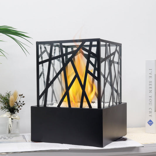 JHY DESIGN portable fire pit bowl, 29cm height, clean-burning bio ethanol, ventless indoor/outdoor gel and ethanol fireplace.
