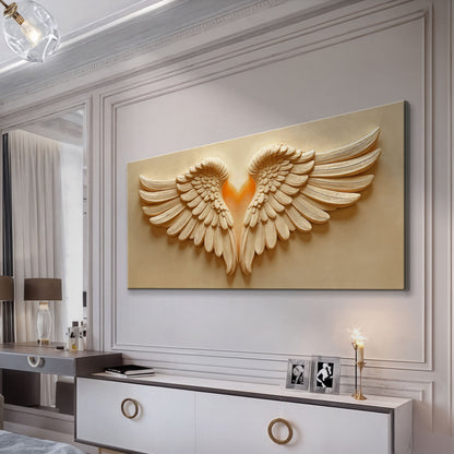 Canvas wall art featuring elegant wings design by Tailored Canvases, perfect for inspiring home decor.