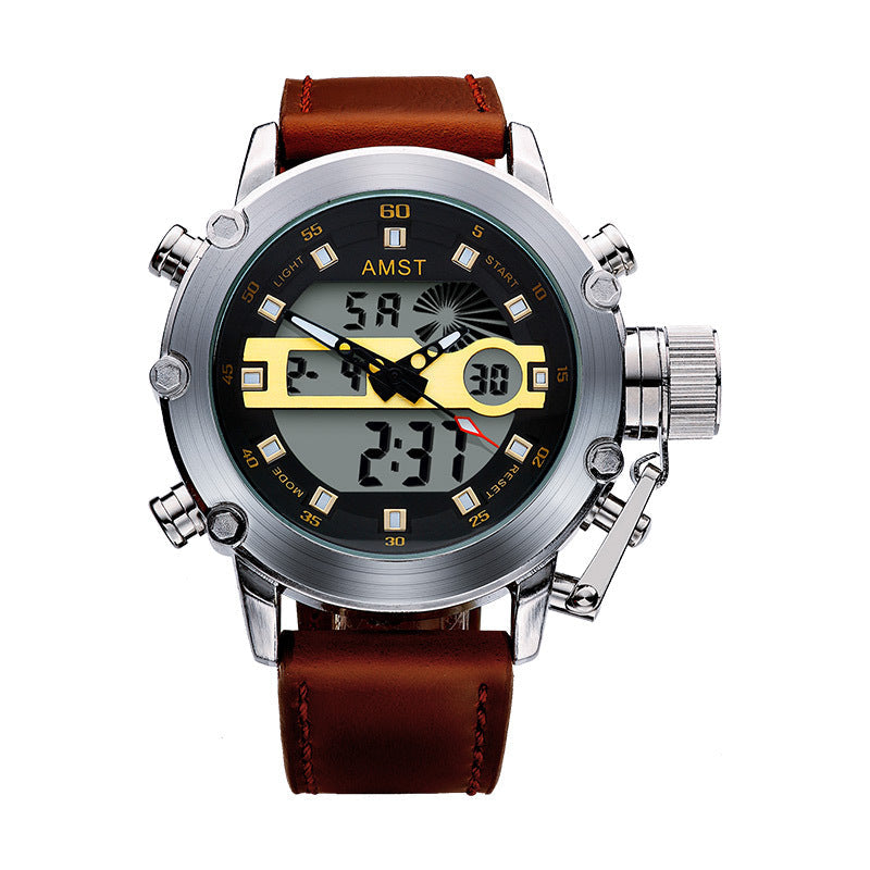 Men's multi-functional casual sports waterproof electronic watch with digital display and durable wristband