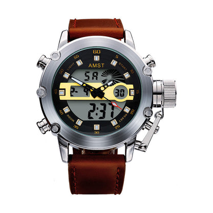 Men's multi-functional casual sports waterproof electronic watch with digital display and durable wristband