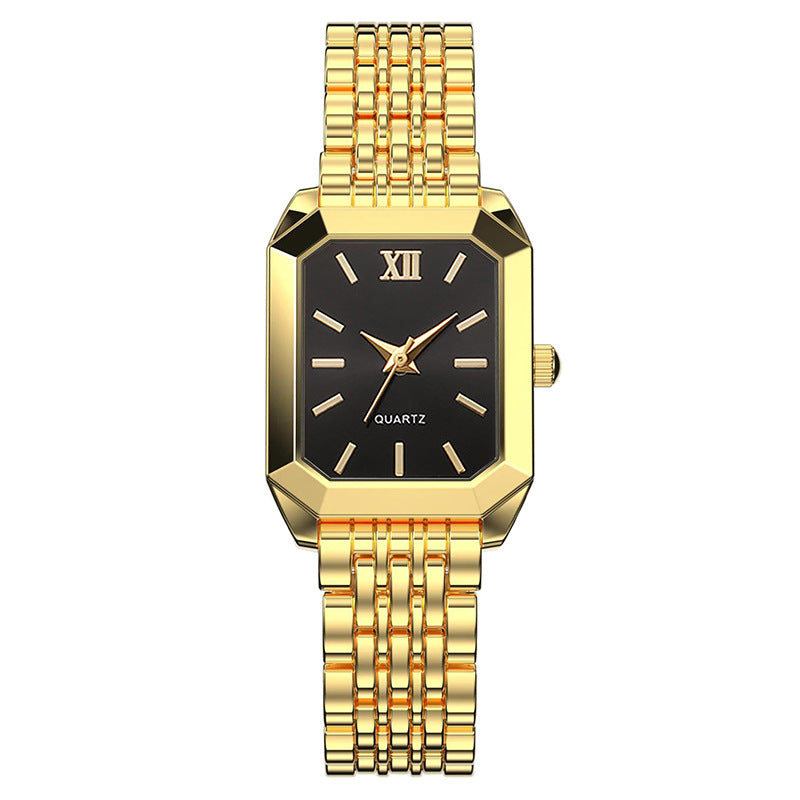 Student Fashion minimalist square quartz watch on a wrist, featuring a clean modern design