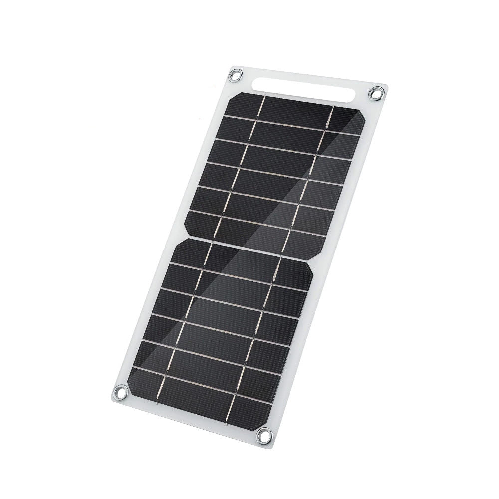 Backpack solar charger with integrated solar panel and adjustable shoulder straps