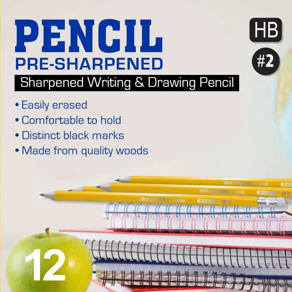 Yellow Pencil #2 Premium Pre-Sharpened (12/Pack)