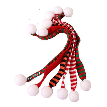 Mini Christmas scarf hat doll decoration in festive red and green attire