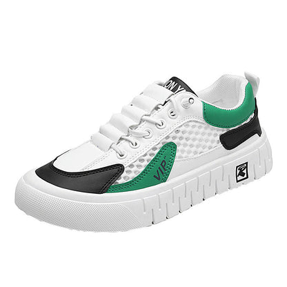 Men's casual athletic shoes with breathable mesh panels and sporty lace-up design