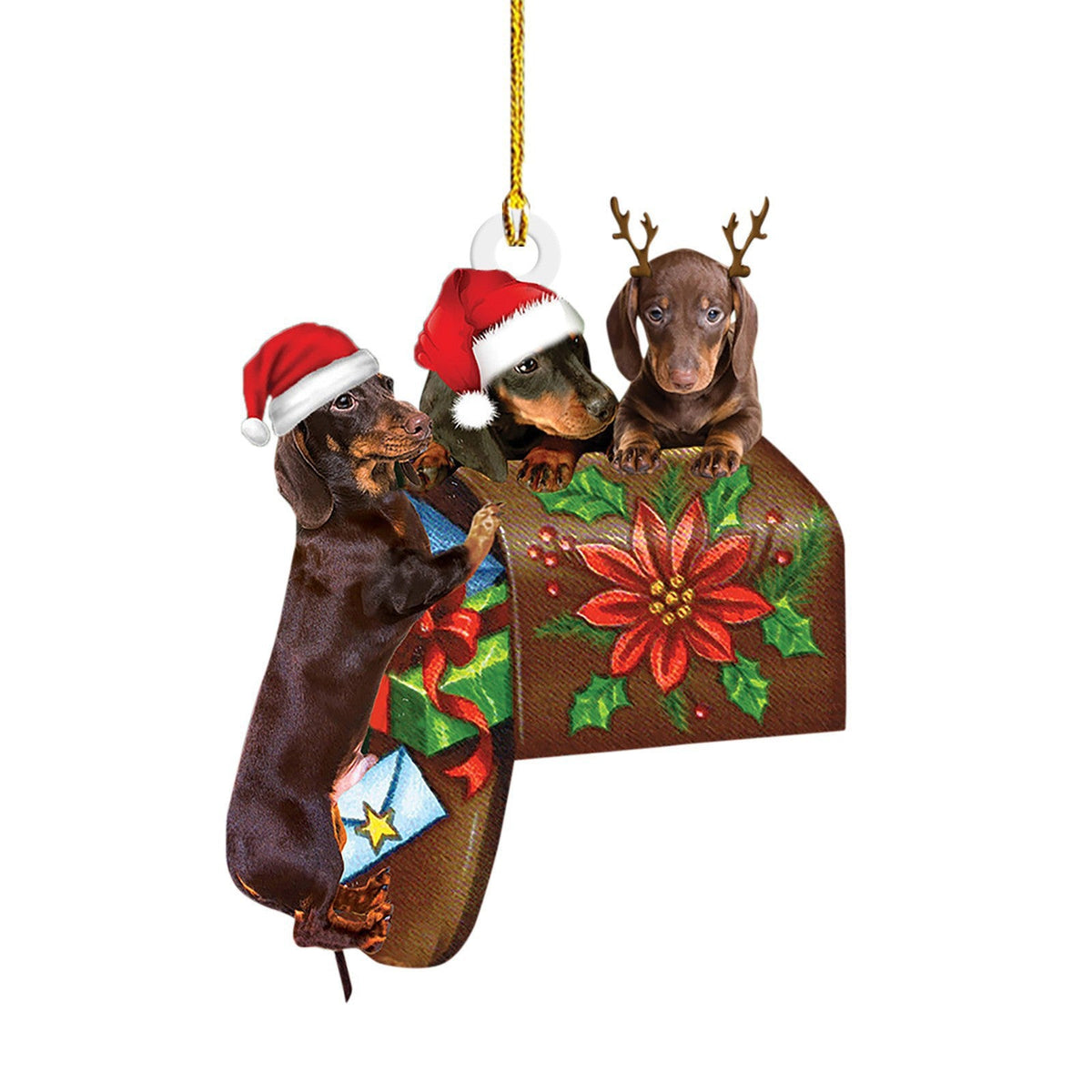 Christmas sausage dog decorations for home, featuring festive dachshund ornaments by My Store