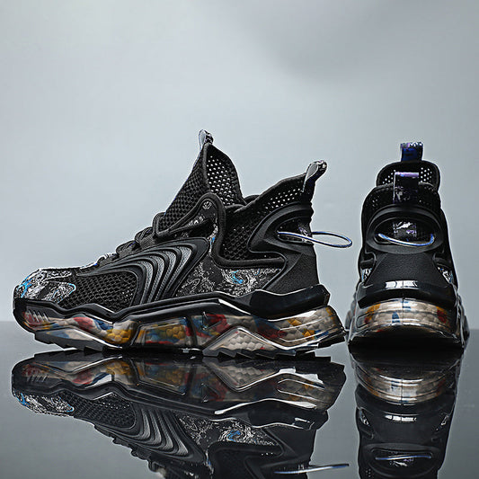 Breathable thin mesh running basketball shoes for sports and leisure, side view