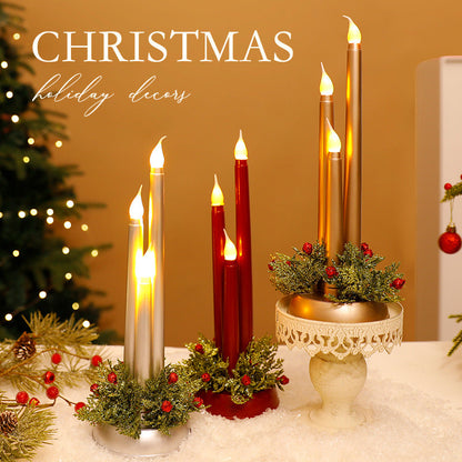 LED electronic candle Christmas decoration with warm glowing flame effectly