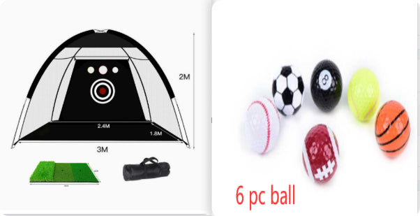 Golf practice net tent and hitting cage with mesh enclosure for outdoor garden grassland training