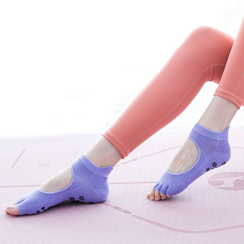 Women's Pilates non-slip exercise socks with grip soles