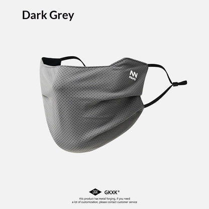 Sunscreen breathable 3D stereoscopic sunshade riding mask in black, front view
