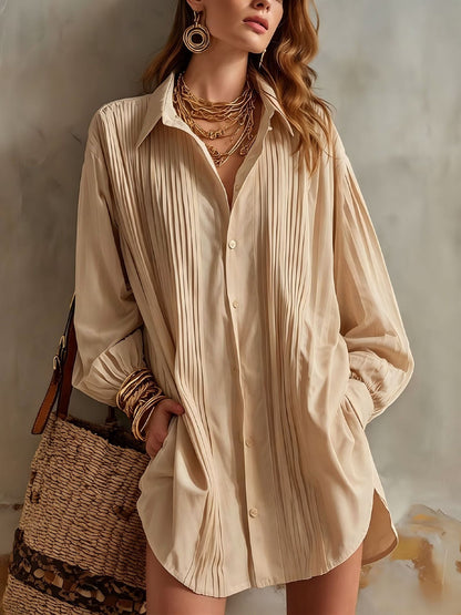 Simple elegant loose-fit draping versatile top in a relaxed silhouette