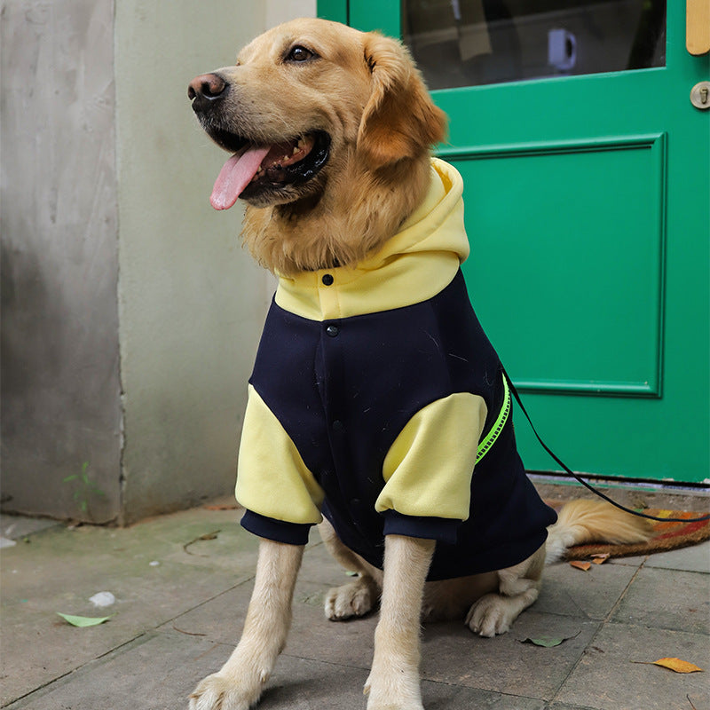 Large dog pet clothes apparel sweater by My Store, shown on a dog outfit display
