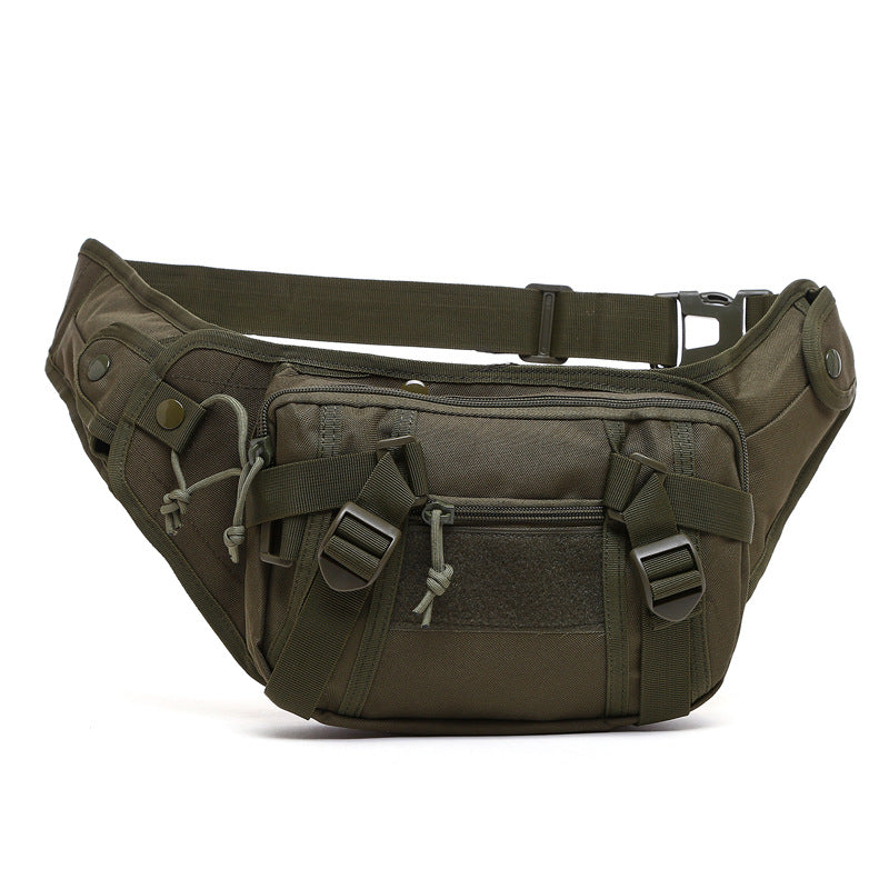 Waterproof Oxford cloth outdoor multifunctional waist bag with adjustable strap and zippered compartments
