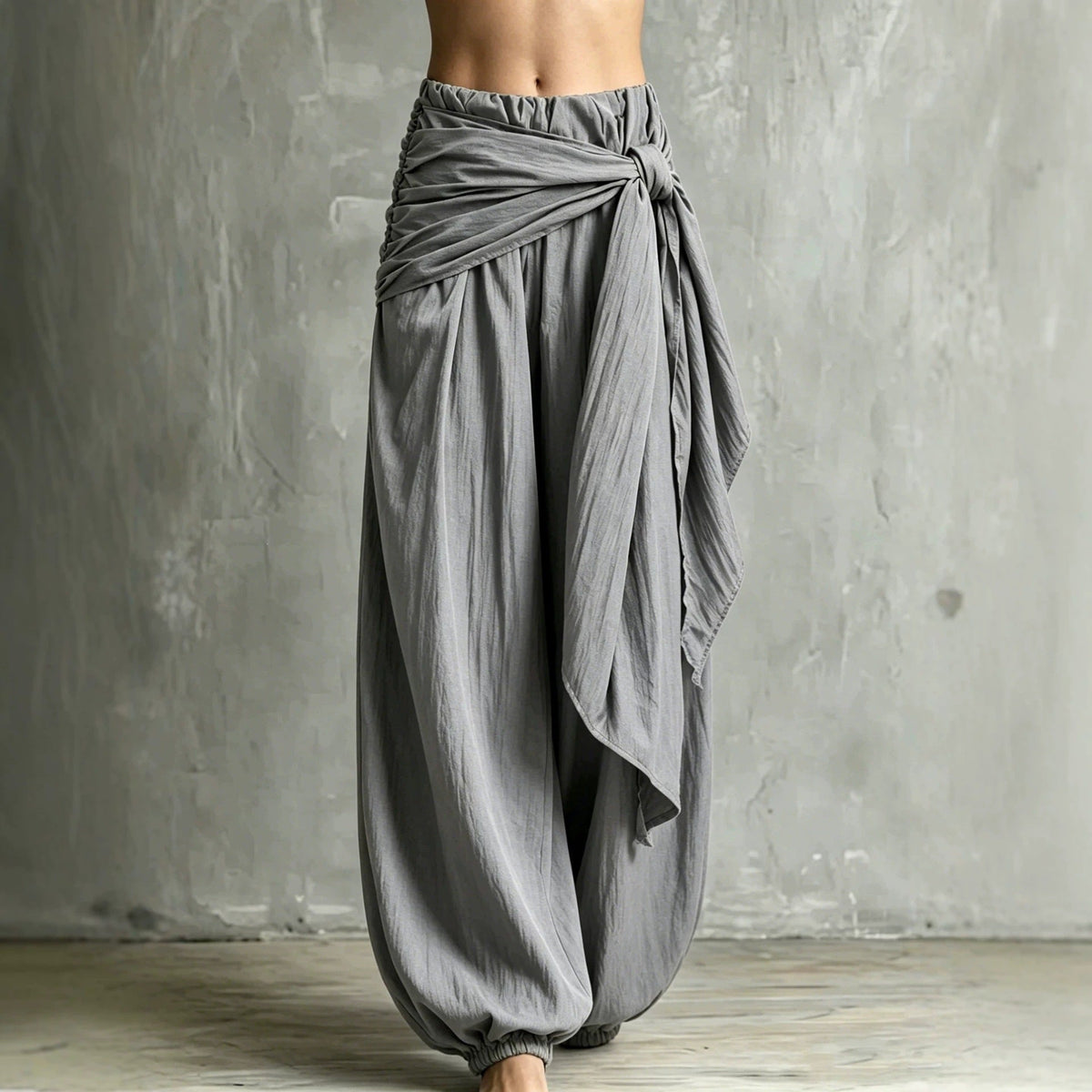 Women's loose casual pants with tie-waist design by My Store