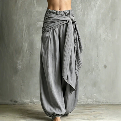 Women's loose casual pants with tie-waist design by My Store