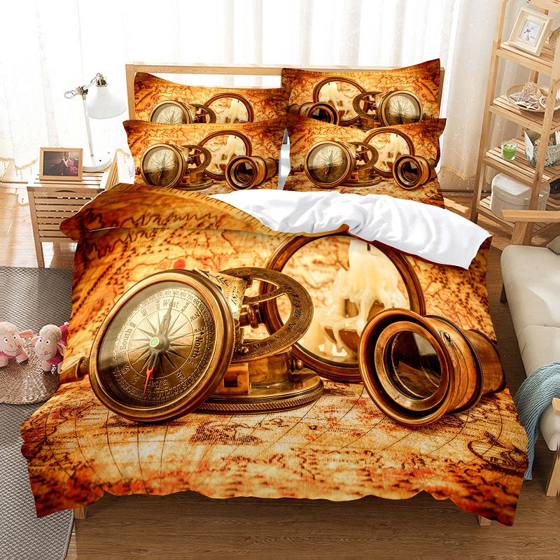 Digital printed bedding quilt cover and pillow set by My Store