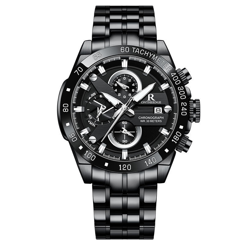 Simple men's water-resistant quartz watch with a minimalist design and classic watch face