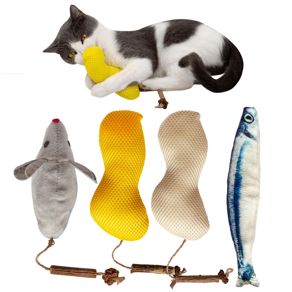 Catnip Frenzy 4-Pack: Fun & Healthy Play