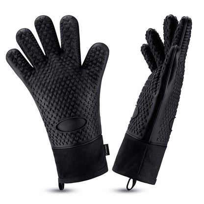 High-temperature-resistant non-slip thickened scald-proof kitchen insulated oven mitts