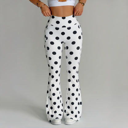 Printed high-waisted tummy-control yoga fitness pants with a tight fit and patterned design