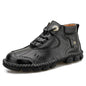 BackUpMyFilesNow® chic high-top leather grip shoes with stylish design, featuring textured soles and sleek black leather upper.
