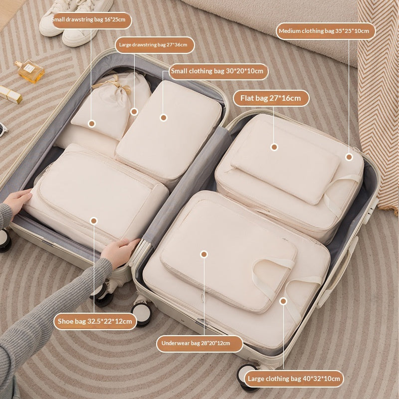 6-piece compressible travel storage bags and luggage organizers for compartmentalized packing cubes