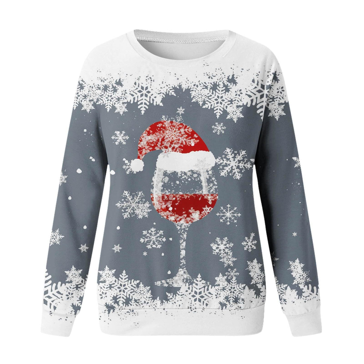 Women's Christmas round neck sweater with 3D digital print design My Store
