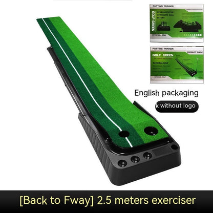 2.5M x 3M golf putting mat and green putter trainer practice set with carpet surface