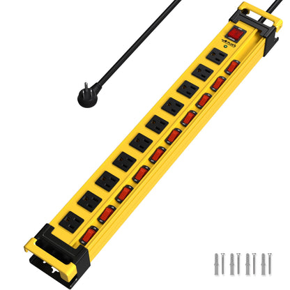 SurgeGuard 10-Outlet Power Strip with Individual Switches