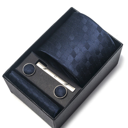 Men's polyester yarn-dyed jacquard formal tie in a detailed woven pattern