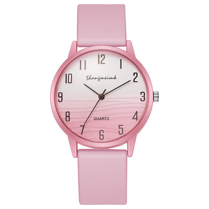 Casual simple jelly color women's watch with translucent strap and minimalist dial
